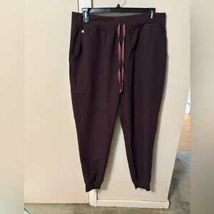 Women’s FIGS Chocolate Brown Jogger Scrub Pants Nursing Sz XXL 2X Tall Inseam 31